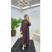 Dubai Crepe Fabric Inner Dress And Outer Coat Two Piece Women's Set