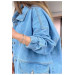 Women's Blue Jeans Jacket With Pockets