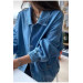 Women's Blue Jeans Jacket With Pockets