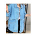 Women's Blue Jeans Jacket With Pockets