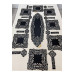 Decorative Table Runner Dinner 8 Persons Set Black