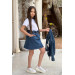 Girl 3 Piece Denim Set Denim 11, 12 Years