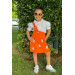 Girl Shirted Gabardine Vest Orange 3, 4 Years