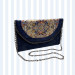 Authentic Woven Handmade Bag Navy Blue Gold