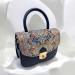 Authentic Woven Handmade Bag Navy Blue Gold