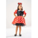 Girl Red Polka Dot Birthday Dress And Party Costume With Crown Gift