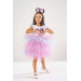 Girl White Birthday Dress And Party Costume With Crown Gift