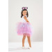 Girl White Birthday Dress And Party Costume With Crown Gift