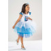 Girl Birthday Dress And Party Costume With Crown And Scepter Gift