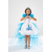 Girl White Birthday Dress And Party Costume With Crown And Scepter Gift