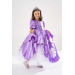 Girl Lilac Birthday Dress And Party Costume With Crown Gift