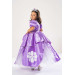 Girl Lilac Birthday Dress And Party Costume With Crown Gift