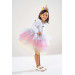 Girl Long Sleeve Birthday Dress And Party Costume With Crown Gift