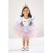 Girl Long Sleeve Birthday Dress And Party Costume With Crown Gift