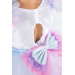 Girl White Birthday Dress And Party Costume With Crown Gift