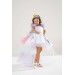 Girl White Birthday Dress And Party Costume With Crown Gift