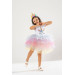 Girl White Birthday Dress And Party Costume With Crown Gift