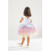 Girl White Birthday Dress And Party Costume With Crown Gift