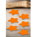 Star Shaped Drink Coasters Set Of 6 Orange Stars