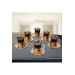 Tea Set Quality 6 Piece Metal Embroidered Glass Tea Glasses And Trays Set