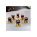 Tea Set Quality 6 Piece Metal Embroidered Glass Tea Glasses And Trays Set