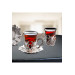 Tea Set Quality 6 Piece Metal Engraved Glass Tea Cup Set