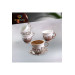 Ahsen Tiryaki Coffee Set Metal Engraved Porcelain Cup Set