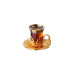 Tea Set For 6 Persons Heat Resistant Glass Cups Copper Embroidered