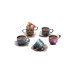 Coffee Set 6 Person Metal Engraved Porcelain Cup Set