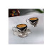 Coffee Set Embroidered Metal Coated Porcelain Cups