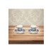 Topkapi Double Porcelain Coffee Cup Set With Tray For 2 Persons