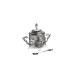 Round Metal Engraved Glass Sugar Bowl