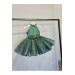 Master Collar Beaded Grainy Emerald Green Dress