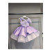 One Shoulder Stone Bow Lilac Dress