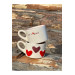 Handmade Dear Je Taime Double Heart Ceramic