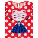 Polka Dot Kitten Girls Poplin Dress