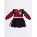 Unicorn Plaid Tulle Christmas Girl Red Dress