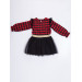 Unicorn Plaid Tulle Christmas Girl Red Dress