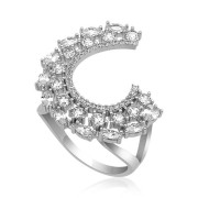 Gms Women's Silver Ring With Marquise Stone