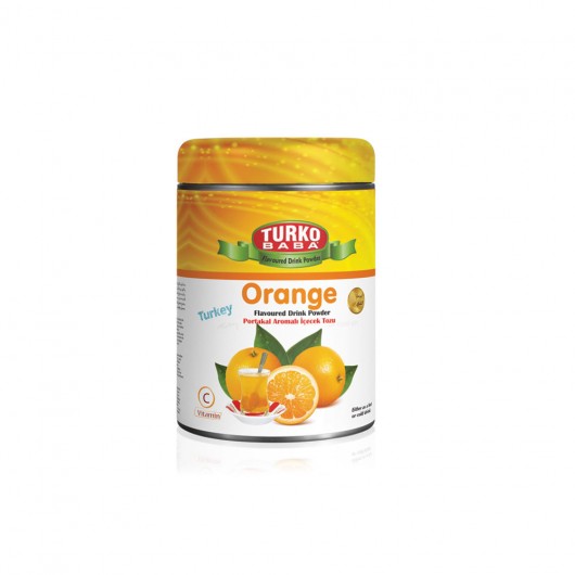 مسحوق عصير برتقال غني بفيتامين سي من تركو بابا الشهيرة 250 غرام ضمن علبة معدنية