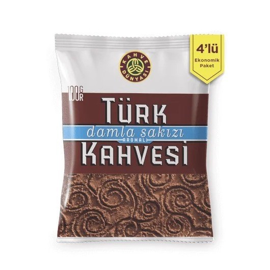 4 ظروف من القهوة التركية بنكهة المستكة  4* 100 غرام