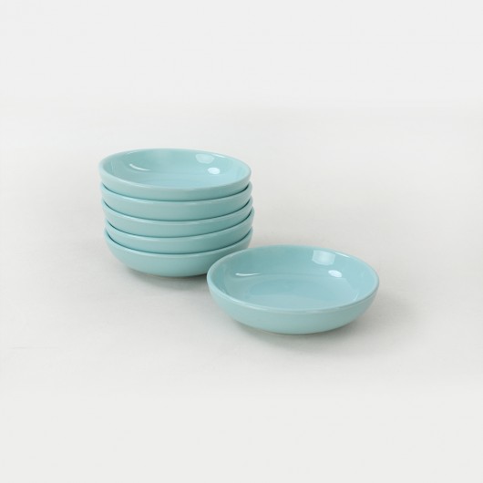 Dish For Nuts / Sauce In The Form Of Rings, Light Turquoise Color 13 Cm, 6 Pieces