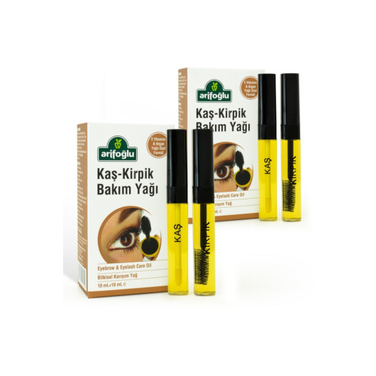 Arifoğlu Eyebrow Eyelash Care Oil (10+10 Ml)X2 (Natural Vitamin E Organic Argan Oil)