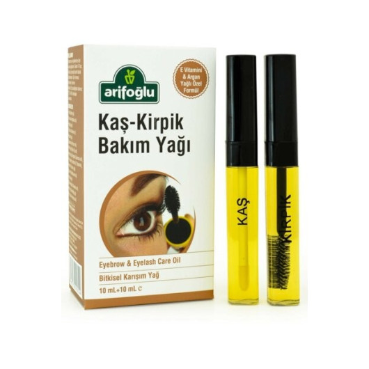 Arifoğlu Eyebrow Eyelash Care Oil 10+10 Ml (Natural Vitamin E Organic Argan Oil)