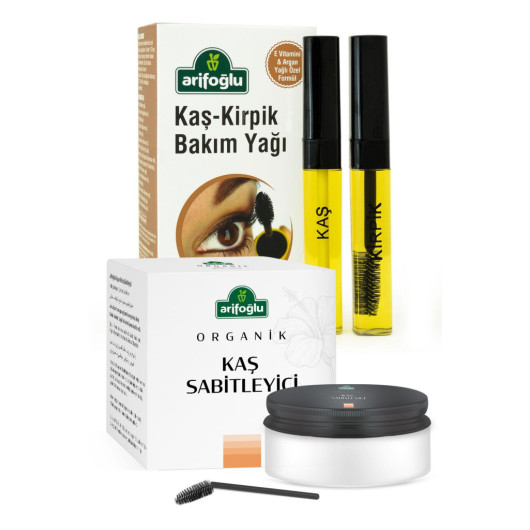 Arifoğlu Organic Eyebrow Stabilizer And Eyebrow Lash Care Oil Set