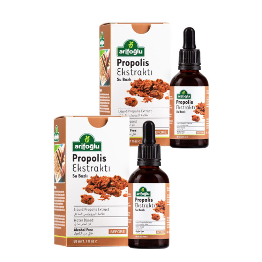 Propolis Extract 50 Ml + 50 Ml Water Based Set Of 2 From Arifoglu