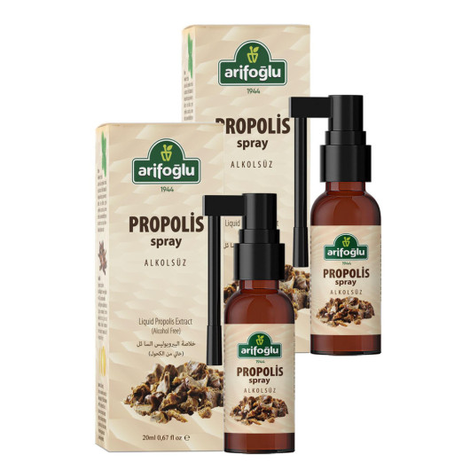 Propolis Extract Throat Spray Alcohol-Free 20 Ml + 20 Ml Set Of 2 Arifoğlu