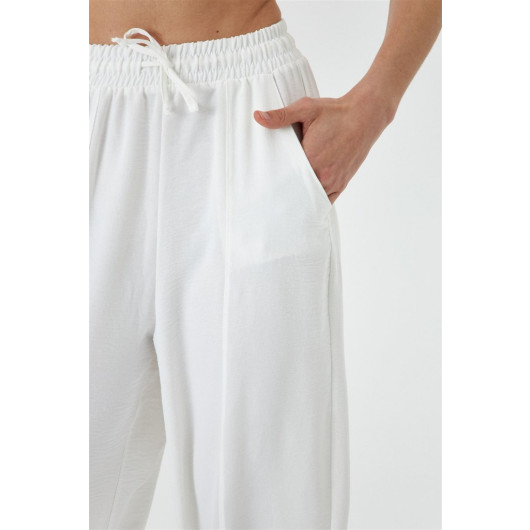 Balloon White Women's Trousers
