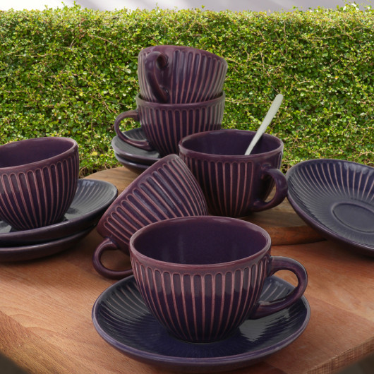 Set Of 12 Pieces Berry Tea Cups For 6 Persons - Q14.4 Myra