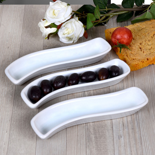 Olive Dishes 3 Pieces 18 Cm White Color Ivory